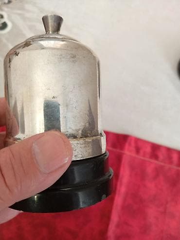 şam: Vintage şam qabağı və metal qapaq dəsti - Material: qalın şüşə şam — 5