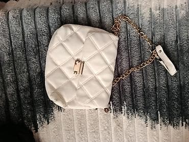 Ağ rəngli qadın çantası - Material: yumşaq, quilted (romb tikişli) — 1