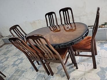 islenmis metbex: Qonaq otağı üçün, Oval masa, 6 stul — 2