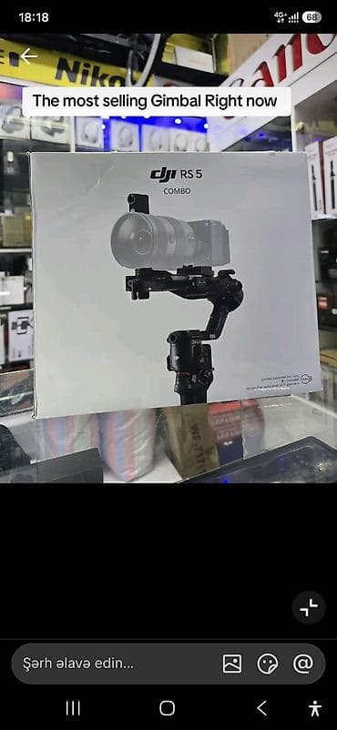 video registor: DJI RS 5 Combo – peşəkar kamera stabilizatoru Açılmayıb təzədir bağlı — 2