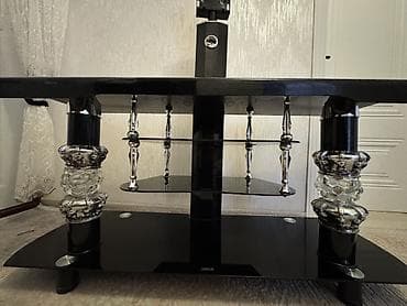 televizor pastavka: Düz TV altlığı, Polkalı, Şüşəli — 2