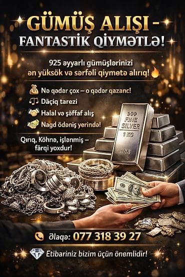 Gümüş alışı – fantastik qiymətlə! - 925 əyyarlı gümüşlərinizi ən