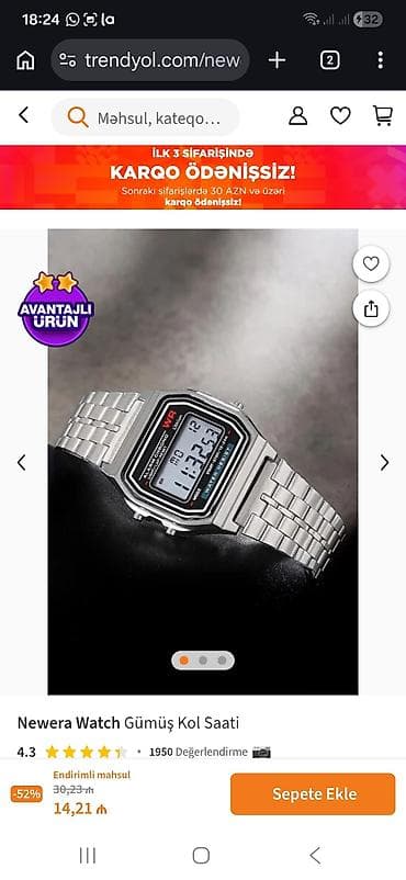 saat casio: Qol saatı, Casio, rəng - Gümüşü — 4