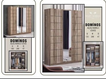 şkaf qapılarının açmasının qarşını alan qoruyucular: Yeni, Açılan, 3 qapılı Düz dolab, Qarderob, paltar dolabı, Türkiyə — 1