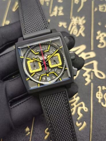 monaco saat qiymeti: Kişi saatları *Tag Heuer* Monaco Skeleton Black AAA klas - Kvars — 2