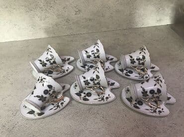 фольксваген джетта 6: Qəhvə dəsti, rəng - Ağ, Şüşə, 6 nəfərlik, Yaponiya — 4