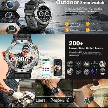Смарт браслеты: Новый, Смарт часы, Водонепроницаемый, цвет - Черный — 6
