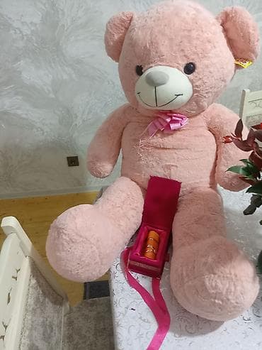 Böyük plyuş ayı və hədiyyə qutusunda ətir dəsti - Rəng: açıq çəhrayı — 5