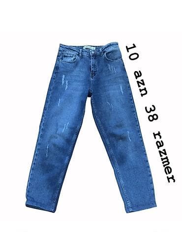 cins: Qadın denim şalvarlar - Model: Yırtıqlı, straight/relaxed kəsim, 5 — 2