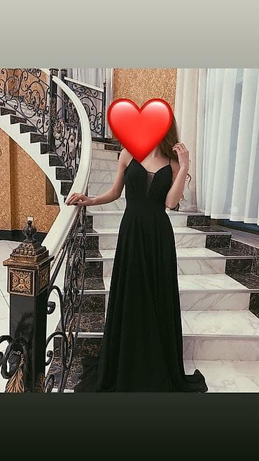 nisan xonca: Qara uzun ziyafət/axşam geyimi - Klassik qara rəng, döşəməədək — 1