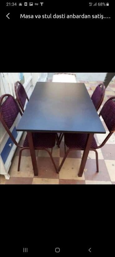 tək stollar: Stol stul tek ve Komplekt Wekilde 4 neferlik Parca ile 120 azn 4 — 3