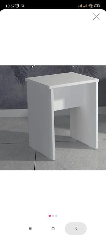 табуретка: Ağ rəngli kompakt masa/taburet. - Ölçülər: eni 35 sm, dərinlik 30 sm — 1