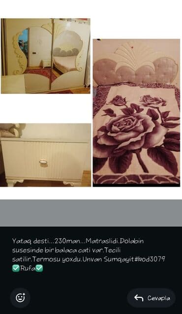 işlənmiş krafatlar: Təknəfərlik çarpayı, İşlənmiş — 1