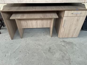 детские кровати на заказ: Прямой стол, С полками, С выдвижными ящиками, МДФ, Без гарантии, Нет кредита — 1