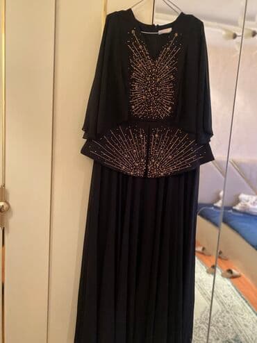 вечернее платье шифоновый: Zərif gecə/libas - Rəng: Qara - Model: Uzun, axıcı ətəkli, üst — 8