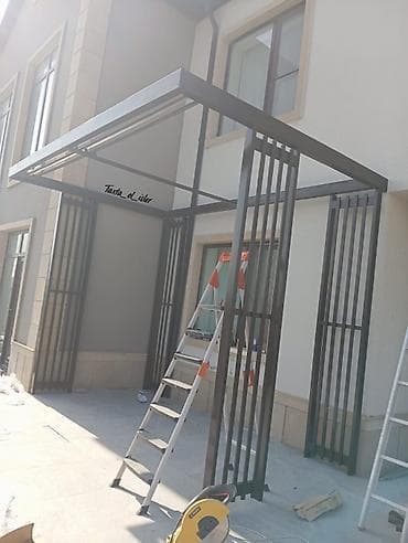 güneş: Metall pergola/kölgəlik – müasir fasadlar üçün - Material: tebii ağac — 3