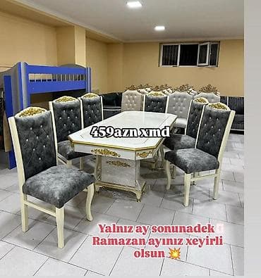 gurcu xengeli sumqayit: Qonaq otağı üçün, Yeni, Açılmayan, Dördbucaq masa, 6 stul — 1