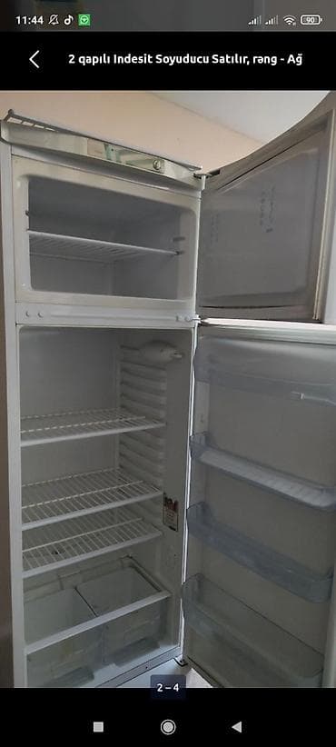 İşlənmiş 2 qapılı Indesit Soyuducu Satılır, rəng - Ağ