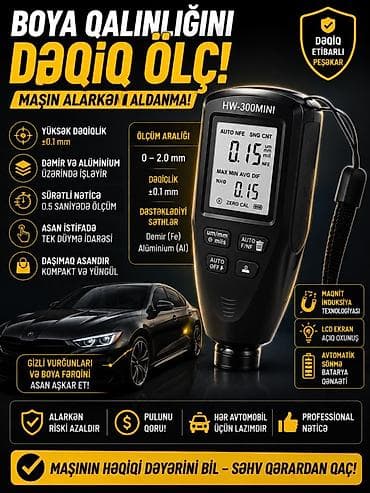 Aksesuarlar və tüninq: HW-300MINI boya qalınlığı ölçən cihaz - Ölçmə aralığı: 0–2.0 mm - — 1