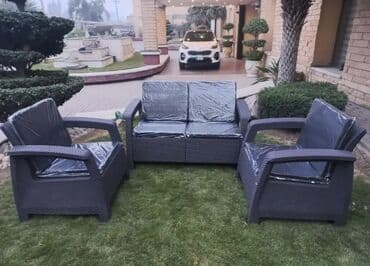 купить беседку на дачу: Yeni, Jurnal masası, 2 kreslo, Divan, Həsir toxunuşlu, Türkiyə — 3