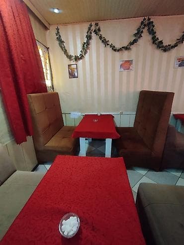 restoran stolları: Skameykalar ilə, Düz masa, 2 nəfər — 10