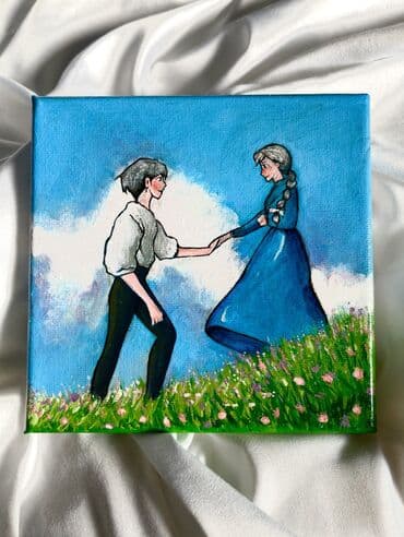 Tulumlar: “Yeriyən Qəsr” animesinnən fraqman. Kətan üzərində çəkilib. Ölçü — 1