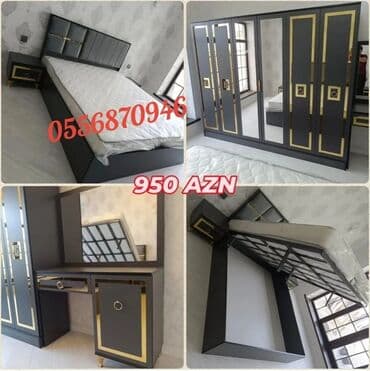 metbex şkafı: İkinəfərlik çarpayı, Dolab, 2 tumba, Azərbaycan, Yeni — 3