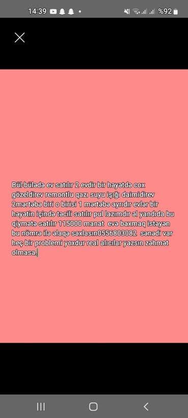 Otaqlar: Bülbülə qəs. 5 otaqlı, 2 kv. m, Kredit yoxdur, Orta təmir — 2