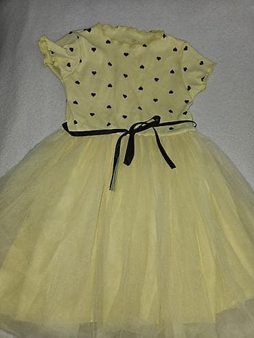 şalvar ustu koftalar: Uşaq üçün sarı rəngdə şirin don - Üst hissə: açıq sarı rəngli — 1