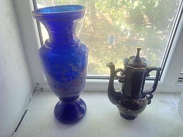 samovar cay: Çay dəsti, rəng - Göy, Xrustal, Rusiya — 2