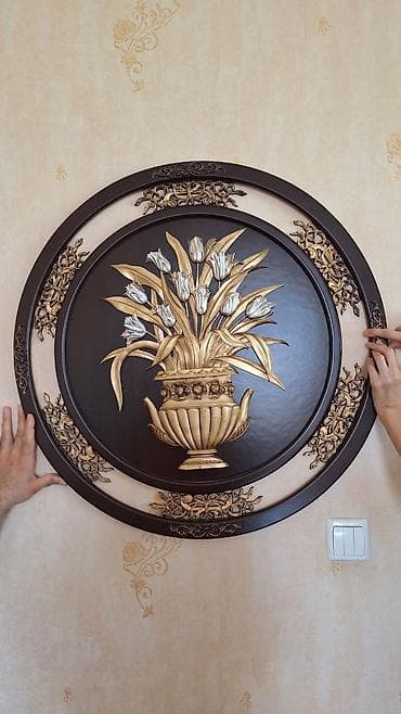 Digər divar panelləri: Divar üçün dekorativ dairəvi panel - Dizayn: Mərkəzdə zərif vazada — 5