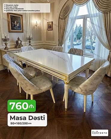 kohnə stul: Masa Dəsti – 90×160/200 sm - Açılan mexanizm: Masa ölçüsü 160 sm-dən — 1