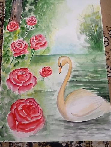 Спорт и отдых: Akvarel tablo dəsti – təbiət mənzərələri — 4