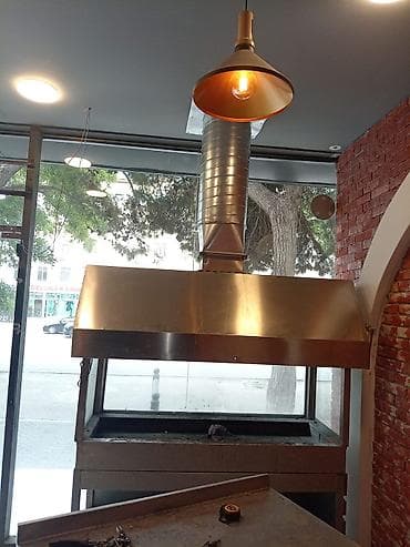 Peşəkar restoran/kafe üçün kömür/odun manqalı və havalandırma sistemi