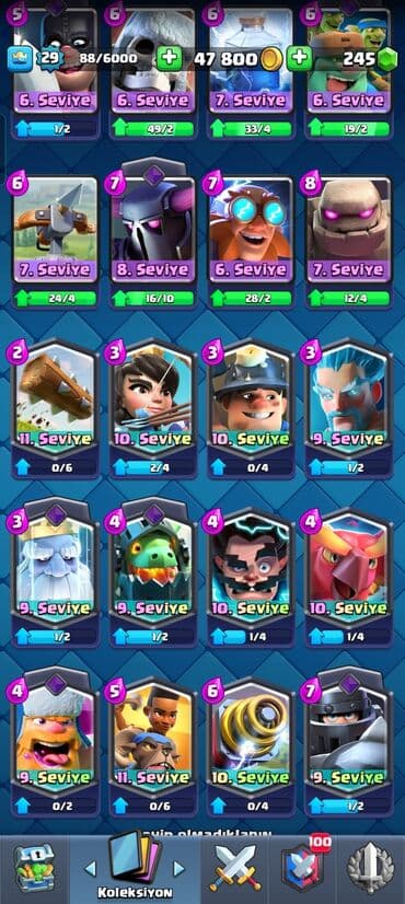 velosiped desna 2: Clash Royale hesabı – yüksək səviyyəli resurslar və kolleksiya - Kral — 4