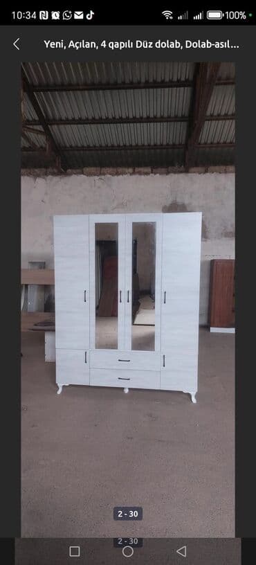 polkalı şkaf: Yeni, Açılan, 3 qapılı Düz dolab, Qarderob, paltar dolabı, Türkiyə — 9