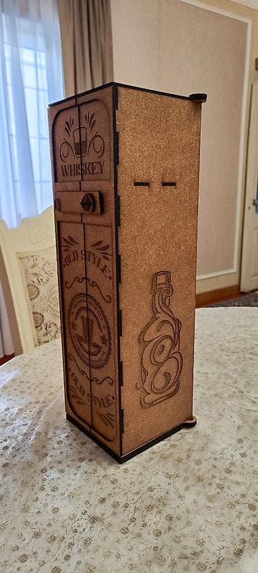 Сундуки: MDF-dən hazırlanmış viski/qəlib şüşə qutusu - Material: 3-5 mm MDF — 4