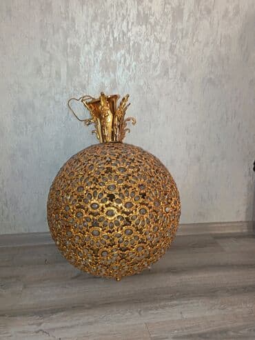 Digər ev dekoru: Qızılı dekorativ küknar/ananasa bənzər 3-lü dekor seti - Material — 2