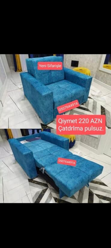 açılıb yığılan kreslo: Yeni, Kreslo-kravat, Parça, Kredit yoxdur, Pulsuz çatdırılma — 2