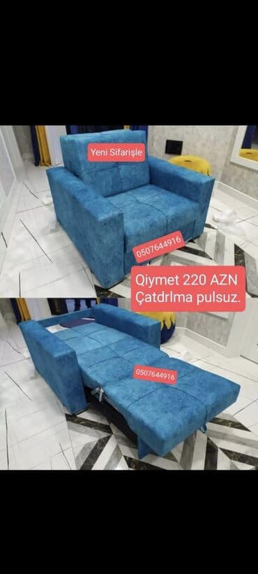 tek kreslo: 🛋️🛏️🪑Komfortun və keyfiyyətin tək űnvani "M. M. Mobilya" ✅Möhtəşəm — 3