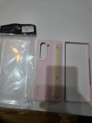 чехол книжка самсунг: Samsung Z Fold 6 üçün qələmi olan orijinal pink rəng kabura — 2