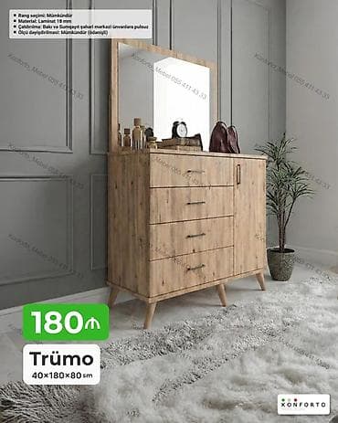 guzgu termo: Trümo – 40×180×80 sm - Klassik skandinavi üslublu taxta teksturalı — 1