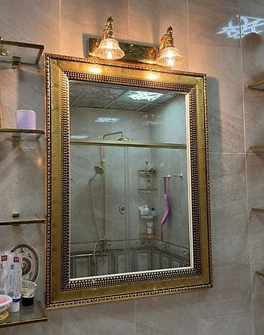 tutulma: Klassik üslubda banyo dəsti - Seramik əlüzüyü və dolab: Ağ rəngli — 2