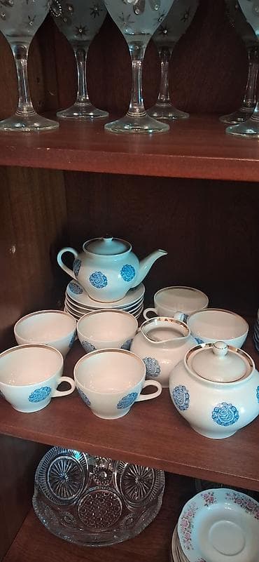 çayni servis: Çay dəsti, rəng - Ağ, Farfor — 1