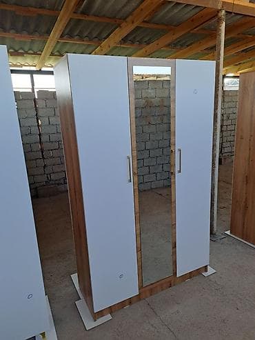 qedimi skaf: 3 qapılı, Güzgülü, Ağ, Taxta, Açılan, Düz dolab — 4