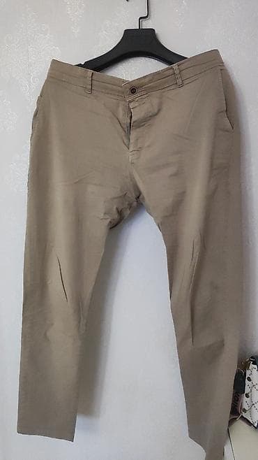 Şalvarlar: Bej rəngli kişi chino şalvarı - Rəng: açıq bej/qqum - Stil: klassik — 2
