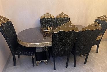 Qonaq otağı üçün, Açılmayan, Oval masa, 6 stul