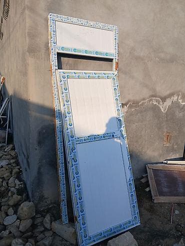 plastık qapı: PVC qapı və pəncərə dəsti - Material: ağ rəngli PVC/profil - — 1