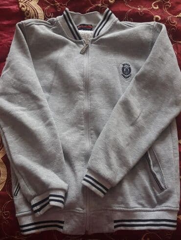 üst geyim: Boz rəngli fermuarlı idman jileti/svitşot - Model: “Buca Originals” — 2