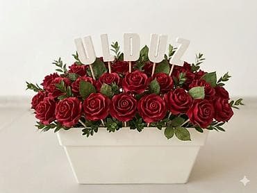 novruz bayramı paltarı: Hədiyyəlik dekorativ güllər – fərdi yazılı kompozisiyalar - — 4